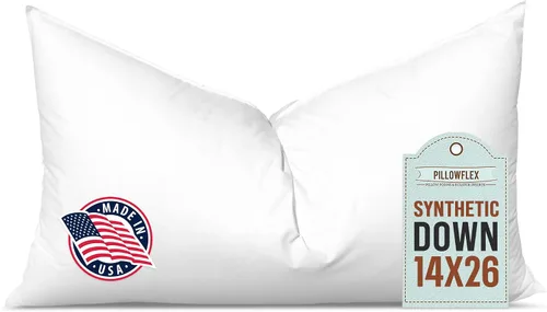 Vista 19 de Pillowflex Juego de 2 rellenos de almohada sintéticos de plumón alternativo para fundas (12 x 24 pulgadas)