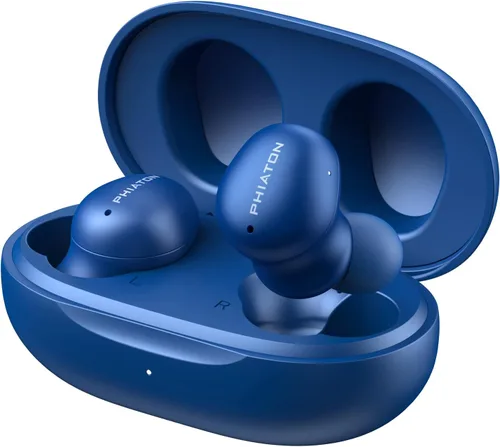 Vista 9 de Phiaton Bonobuds - Auriculares inalámbricos con cancelación de ruido, auriculares Bluetooth con control táctil. Batería de 20 horas y carga rápida