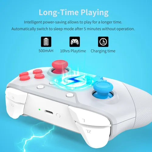 Vista 5 de GCHT GAMING Controlador de interruptor, controlador Switch Pro para interruptor inalámbrico SwitchLiteOLED con Wake Up AmiiboNFC, turbo, movimiento