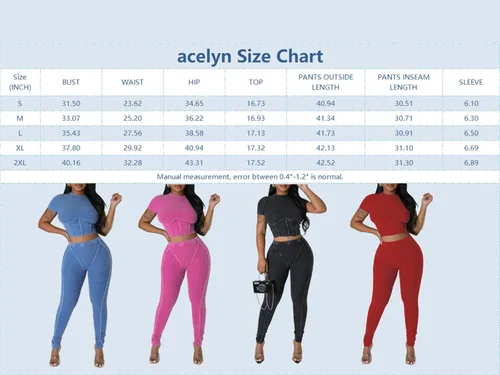 Vista 7 de acelyn Conjunto de entrenamiento casual para mujer, trajes de 2 piezas para verano, acanalados, manga corta, top corto y leggings de cintura alta