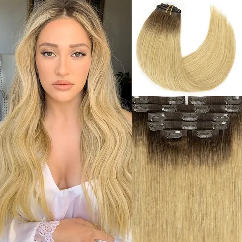 Vista 14 de Lacer Extensiones de cabello humano Remy sin costuras, color negro #1, ultra fino, doble trama de poliuretano, invisible, 7 unidades, 4.33 oz