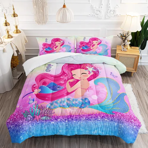 Vista 7 de Juego de edredón de mariposa tamaño individual para niñas, niños y adultos, juego de ropa de cama con patrón de flores de lavanda, juego de cama