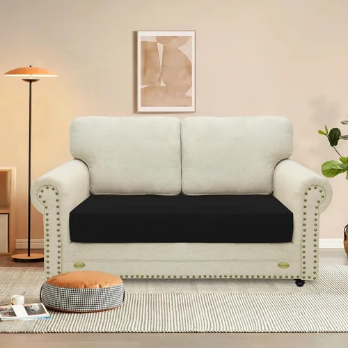 Vista 2 de MAXIJIN Fundas de cojín elásticas de terciopelo para sofá, funda de cojín suave de repuesto para sofá de dos plazas, protector de asiento