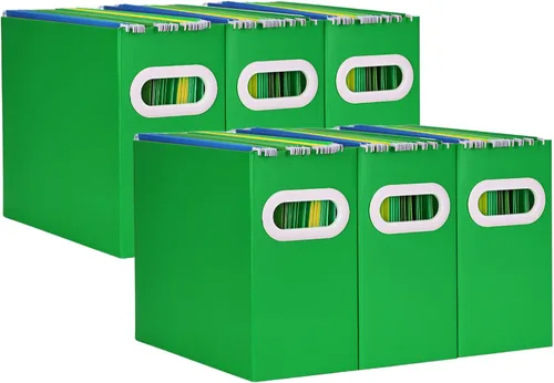 Vista 21 de Organizador de archivos colgante, organizador de carpetas de archivos de cartón para tamaño carta, caja de almacenamiento de documentos