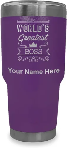 Vista 32 de LaserGram Vaso aislado al vacío de 20 onzas, con grabado personalizado incluido (negro)