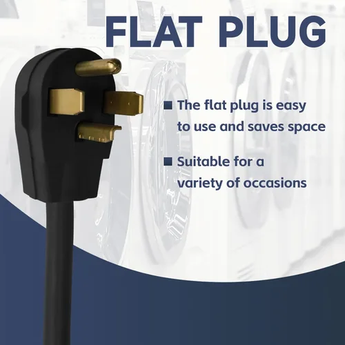 Vista 4 de EP Cable de secado de 4 puntas, 4 pies SRDT 10/4, cable de alimentación de extensión de electrodomésticos de 30 amperios, NEMA 14-30, negro