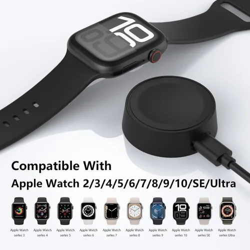 Vista 2 de Adaptador de cargador magnético USB-C para Apple Watch, estación de carga inalámbrica portátil mejorada para iWatch Series 11 10 9 8 7 6 Ultra2 SE