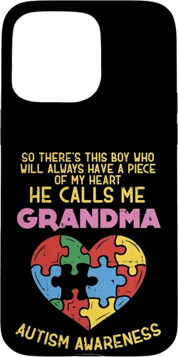 Vista 31 de Grandma Autism Awareness Austistic Boy Piece My Heart Case for iPhone 17