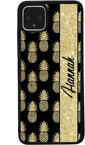 Vista 3 de Gold Pineapple - Funda de goma negra personalizada compatible con Google Pixel 10, 10 Pro, 10 Pro XL, 9a, 9 Pro, Pixel 9, Pixel 9 Pro XL, 8a, 8 Pro