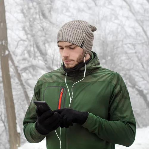 Vista 3 de Ocatoma Gorro para hombre y mujer, cálido, de invierno, con puños, suave, cálido, unisex, para esquí