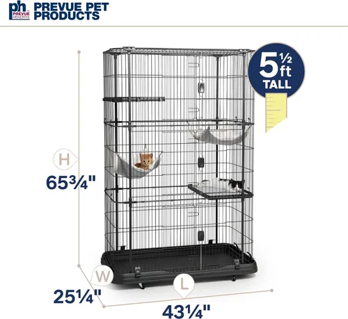 Vista 3 de Prevue Pet Products Jaula especial para gatos de 4 niveles, Negro