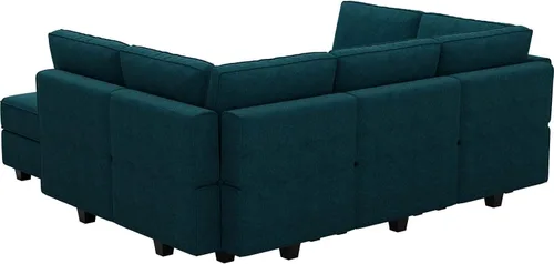 Vista 8 de Belffin Sofá Cama Seccional Modular con Otomán de Almacenamiento Sofás Seccionales Convertibles para Sala de Estar Terry Chaise Reversible. Sofá