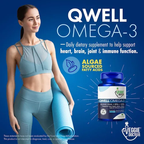 Vista 3 de Suplemento de Omega 3 vegano – Omega 3 de algas con DHA EPA DPA – Cápsulas veganas de algas – Alternativa al aceite de pescado – Fórmula de aceite