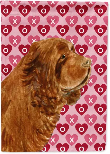 Vista 69 de Caroline's Treasures SS4484GF Bandera de jardín con diseño de bulldog inglés y corazones para el Día de San Valentín, bandera decorativa para patio
