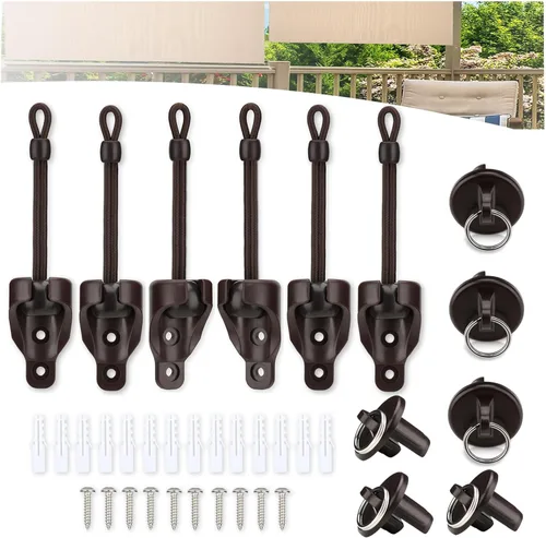 Vista 18 de Coolaroo - Piezas de repuesto para atar sombra y tapa de extremo con kit de anillo, resistencia a la intemperie, compatible con persianas