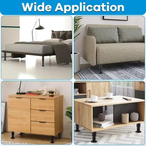 Vista 6 de Patas ajustables de metal para muebles de 4.7 a 7 pulgadas, extensión de patas de gabinete resistentes