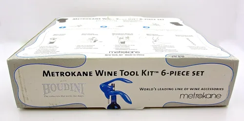 Vista 6 de Metrokane Houdini - Kit de herramientas para vino, 6 piezas, color negro