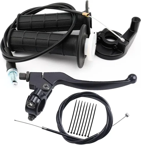 Vista 8 de Manija izquierda derecha y palanca de freno izquierda, cable de freno, cable del acelerador y abrazadera del acelerador, kit de palanca de freno