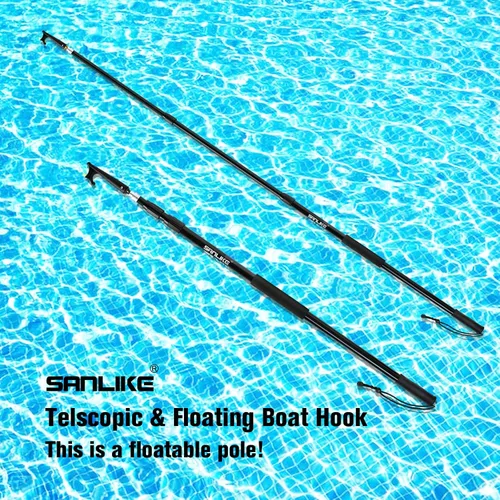 Vista 5 de SANLIKE Telescoping Boat Hook for Docking, Floating Fiberglass Dock Hook with Luminous Bead, Twist-Lock Extension Pole, Non-Slip Handle, Rustproof