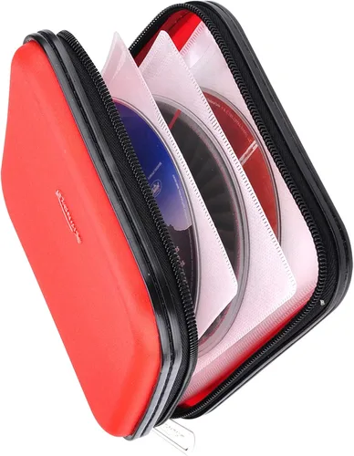 Vista 10 de Cartera de CD DVD, Capacidad de 32 Unidades, Resistente, Funda para Discos de DVD/CD para Coche, Disco de Almacenamiento Portátil para DVD/VCD