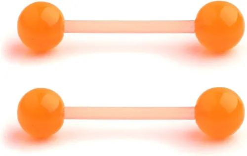 Vista 8 de Ruifan - Piercing para el pezón o la lengua de acrílico flexible que brilla en la oscuridad, de 0.49 oz y 0.630 pulgadas