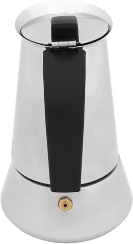 Vista 6 de Any Morning Cafetera espresso para estufa, cafetera cubana, cafetera de acero inoxidable con parte superior de la estufa y cafetera moka, cafetera