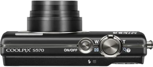Vista 3 de Nikon Coolpix S570 12MP cámara digital con zoom óptico de reducción de vibración (VR) de 5x de gran angular y LCD de 2.7 pulgadas (negro)