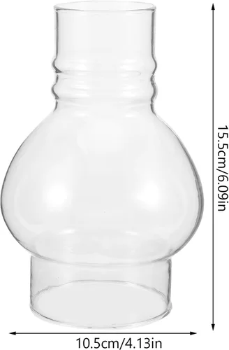 Vista 3 de SEWACC Lámpara de aceite para chimenea, huracán, queroseno, pantalla a prueba de viento, lámpara de queroseno, globos transparentes de repuesto