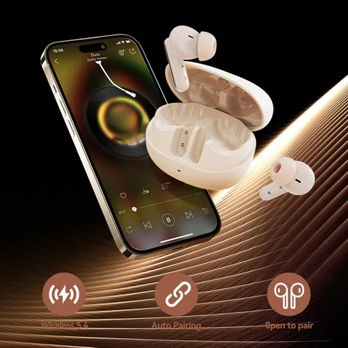 Vista 10 de Auriculares inalámbricos Bluetooth con control táctil, auriculares inalámbricos Bluetooth 5.4, auriculares inalámbricos 4-6H tiempo de reproducción