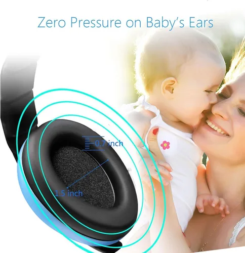 Vista 3 de Solar-Power Auriculares con cancelación de ruido para bebés, orejeras de protección para los oídos para niños de 0 a 3 años Azul