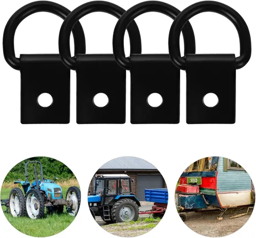 Vista 7 de 4pcs Heavy Duty Trailer D Rings Tie Down Anchors Hooks for Truck Bed Cargo Securing with Mounting Hardware, Utility Trailer Tie Downs for Hitch and
