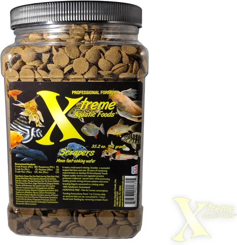 Vista 12 de Xtreme Scrapers Wafers - Alimento para peces de alta calidad de 0.551 in de rápida absorción – Rico en nutrientes y celulosa, ideal para comederos