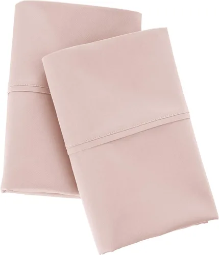 Vista 2 de Amazon Aware Juego de fundas de almohada 100% algodón orgánico de 300 hilos, color rubor, estándar, paquete de 2, 32 x 20 pulgadas