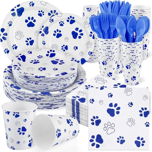 Vista 21 de Kochorie Juego de vajilla desechable de béisbol de 400 piezas, suministros para fiestas de béisbol con platos, tazas, servilletas, cubiertos para 50