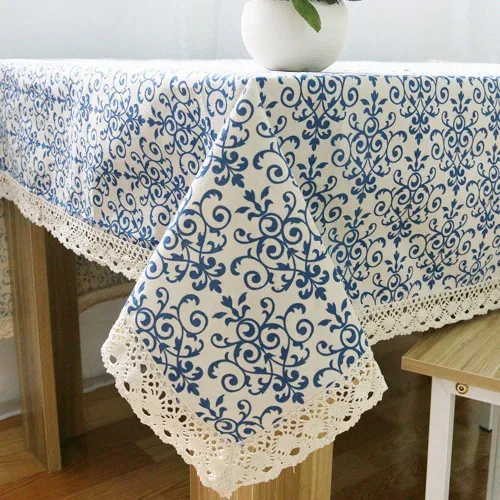 Vista 11 de LeLehome Elome - Mantel cuadrado de estilo bohemio vintage de 36 pulgadas, con encaje de lino y algodón, lavable, para cena y pícnic, cubierta