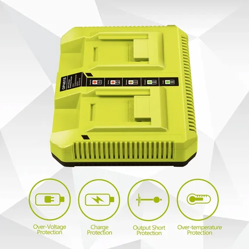 Vista 6 de CHAUNVEN Cargador de 40 V para Ryobi, OP401 Batería de iones de litio de 40 voltios Cargador dual para batería OP4015 OP4026 OP4030 OP4040 OP4050