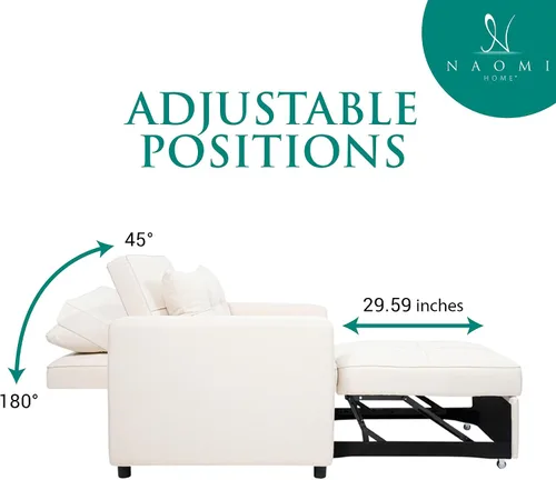 Vista 5 de Naomi Home Silla cama 3 en 1 – Silla convertible cama – Silla convertible, sofá convertible multiposición para espacios pequeños, sofá convertible