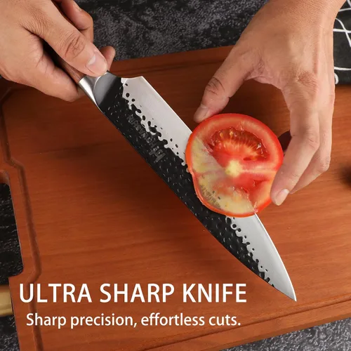 Vista 41 de Cuchillo de chef de 6 pulgadas, cuchillos de cocina, deshuesado de acero inoxidable alemán de alto carbono, cuchillo profesional para carne, aves