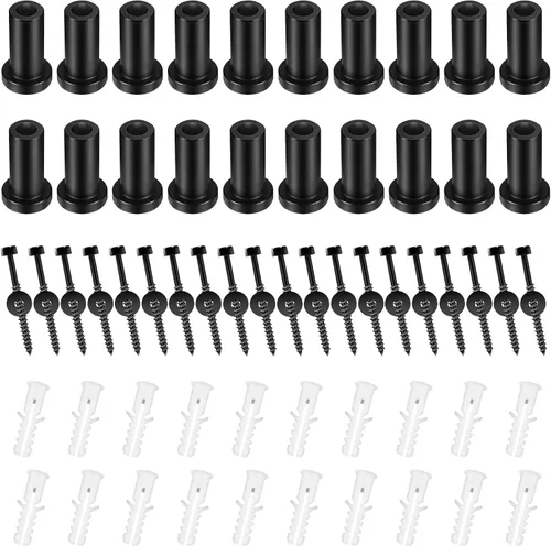 Vista 8 de Zonon Juego de 10 espaciadores de puerta de granero de 2 pulgadas, kit de espaciadores de pared con tornillos, pernos de retención, anclaje de pared