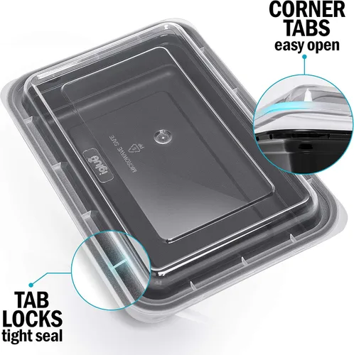 Vista 5 de Igluu Meal Prep Contenedores reutilizables (paquete de 10) 1 compartimento