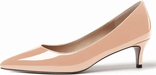Vista 2 de WAYDERNS Zapatos de vestir para mujer, con puntera puntiaguda, de charol y tacón bajo, para negocios, oficina, trabajo, 2 pulgadas