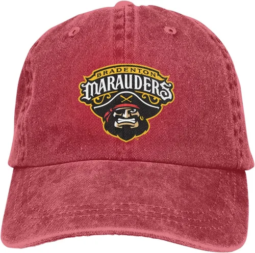 Vista 7 de Bradenton Marauders - Gorro de vaquero clásico lavado de béisbol de sarga ajustable