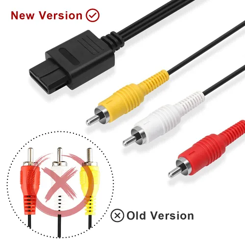 Vista 2 de Cable AV N64, cable de audio y video AV para Nintendo 64 N64, Gamecube GC, Super Nintendo SNES, 2.5M/8.2FT