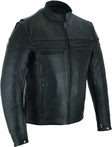 Vista 7 de Vance Leather Chaqueta Racer de cuero prémium con rejillas de ventilación para hombre