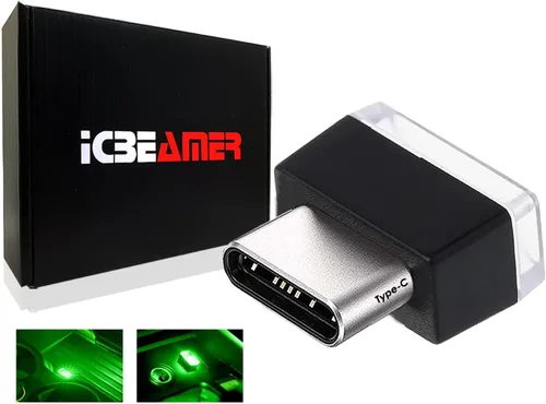 Vista 9 de ICBEAMER Smart USB 1-Paquete (Azul) Luz de Noche LED Automática Plug-in Miniatura para Coche, Van, Pickup, Camión, Interior, Maletero, Iluminación