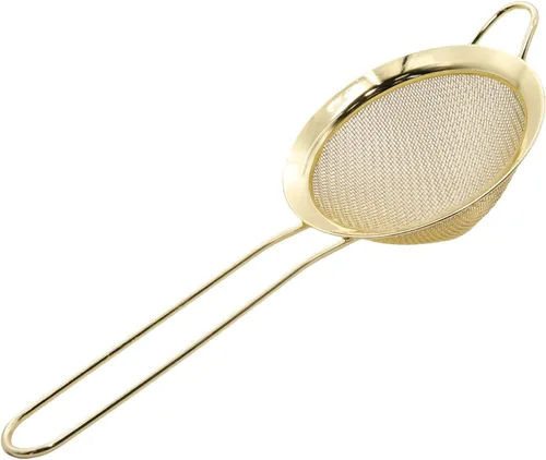 Vista 8 de Colador de malla fina negra – Tamiz de mano de acero inoxidable 304, filtro de cocina pequeño para hornear, té y cóctel (8.3 pulgadas)