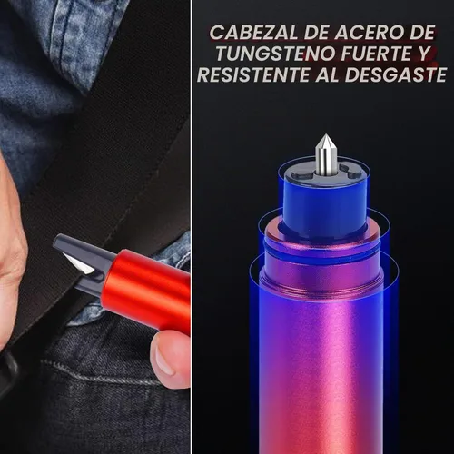 Vista 6 de LANBOUY Paquete de 2 herramientas de corte de cinturón de seguridad para romper ventanas de automóvil, martillo de vidrio, cortador de cinturón