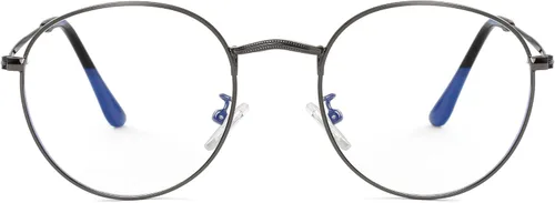 Vista 13 de Kursan Gafas clásicas redondas de metal transparente para mujeres y hombres, lentes sin receta