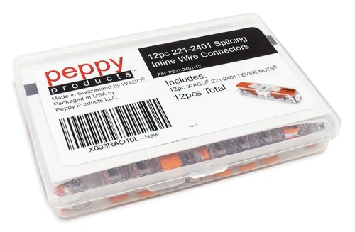 Vista 2 de WAGO 221-2401 Tuercas de palanca compactas para empalme de conectores de cable en línea con estuche 12 piezas