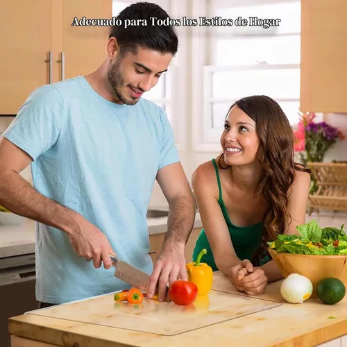 Vista 7 de Tabla de cortar de acrílico para encimera de cocina, tabla de cortar transparente para encimera con labio, tabla de cortar de acrílico transparente